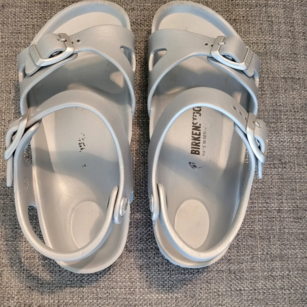 Birkenstock Kids Light Gray EVA Two-Strap Sandals